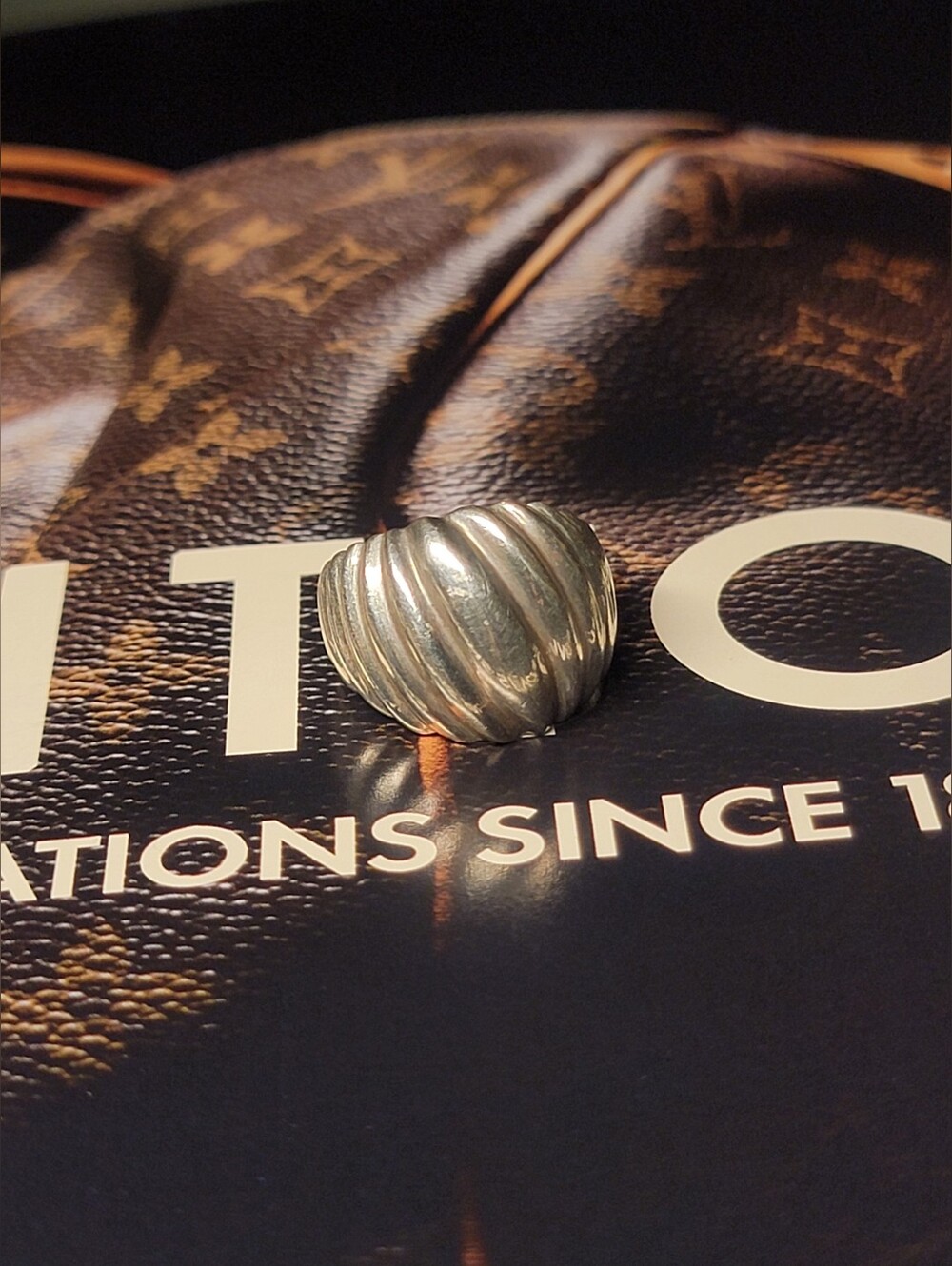 Vintage 925 Sterling Silver Ribbed Dome Ring | Chunky Silver Statement Ring